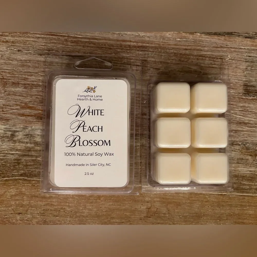 White Peach Blossom Scented 100% Natural Soy Wax Melts, 2.5 oz